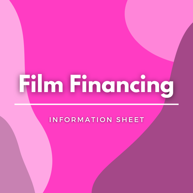 Film Financing written on a pink, graphic background
