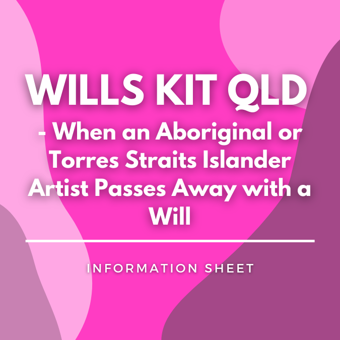 Wills Kit QLD written atop a pink, graphic background