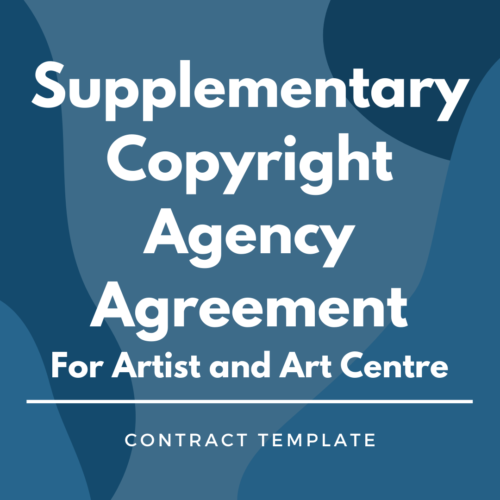 Supplementary Copyright Agency Agreement written on a blue, graphic background
