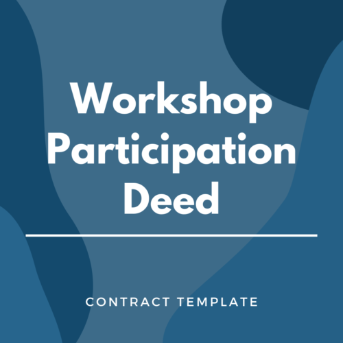 Workshop Participation Deed written on a blue graphic background