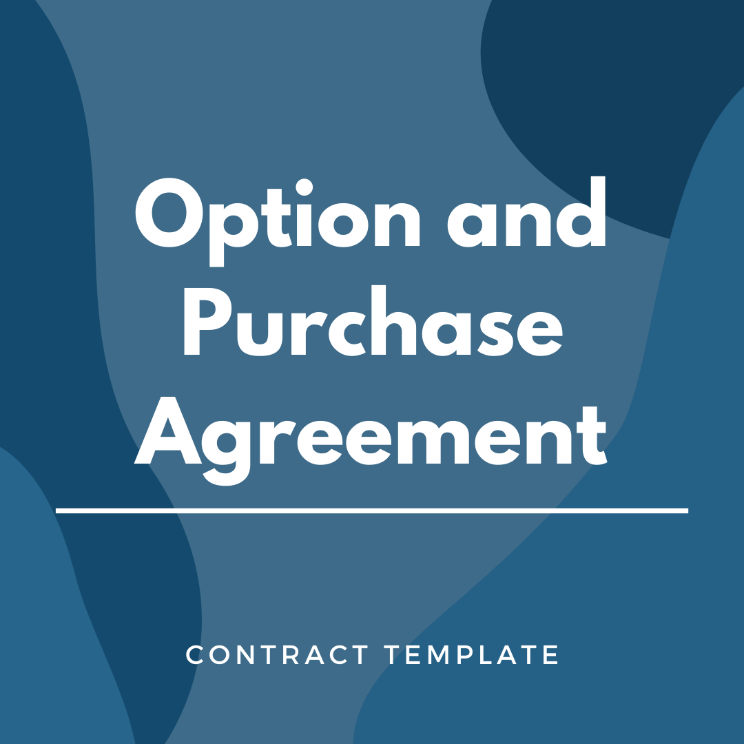 Option and Purchase Agreement written on a blue, graphic background