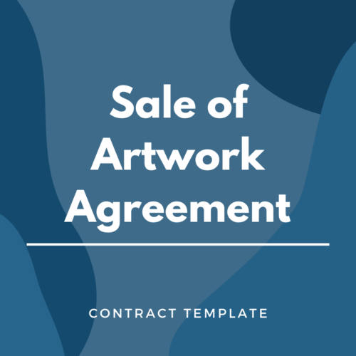 Sale of Artwork Agreement written on a blue, graphic background
