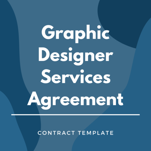 Graphic Designer Services Agreement written on a blue background