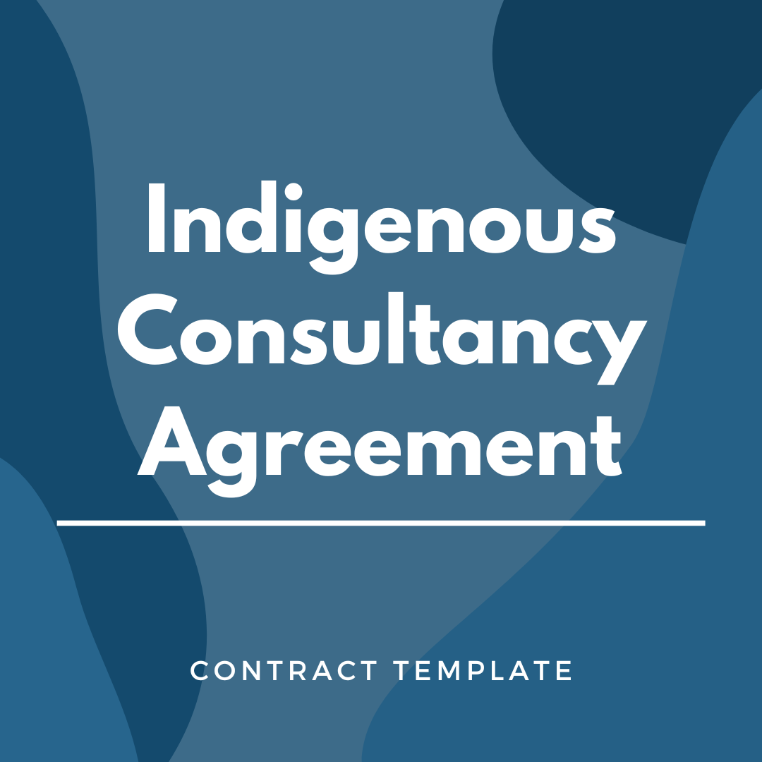 Indigenous Consultancy Agreement written on a blue graphic background