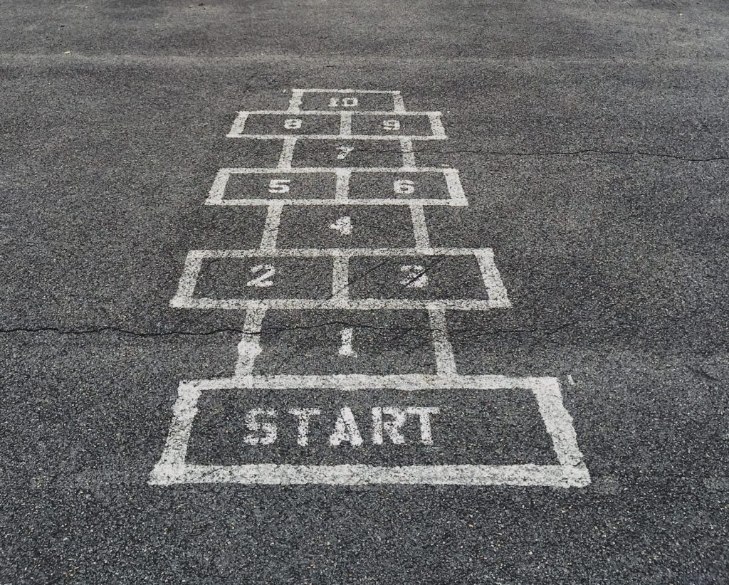 Hopscotch Squares numbering 1 to 10